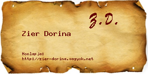 Zier Dorina névjegykártya